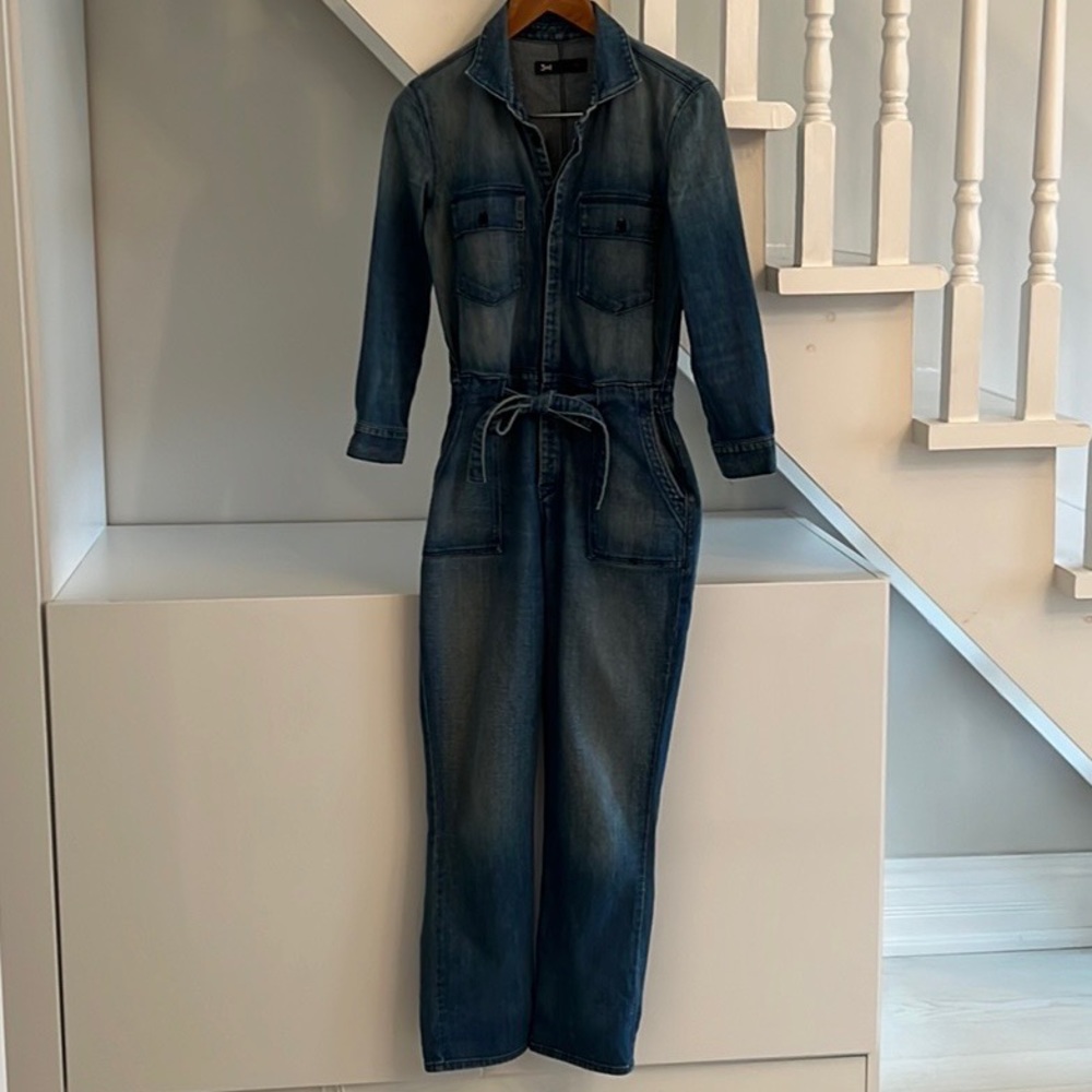 3x1 Belted Denim Jumpsuit